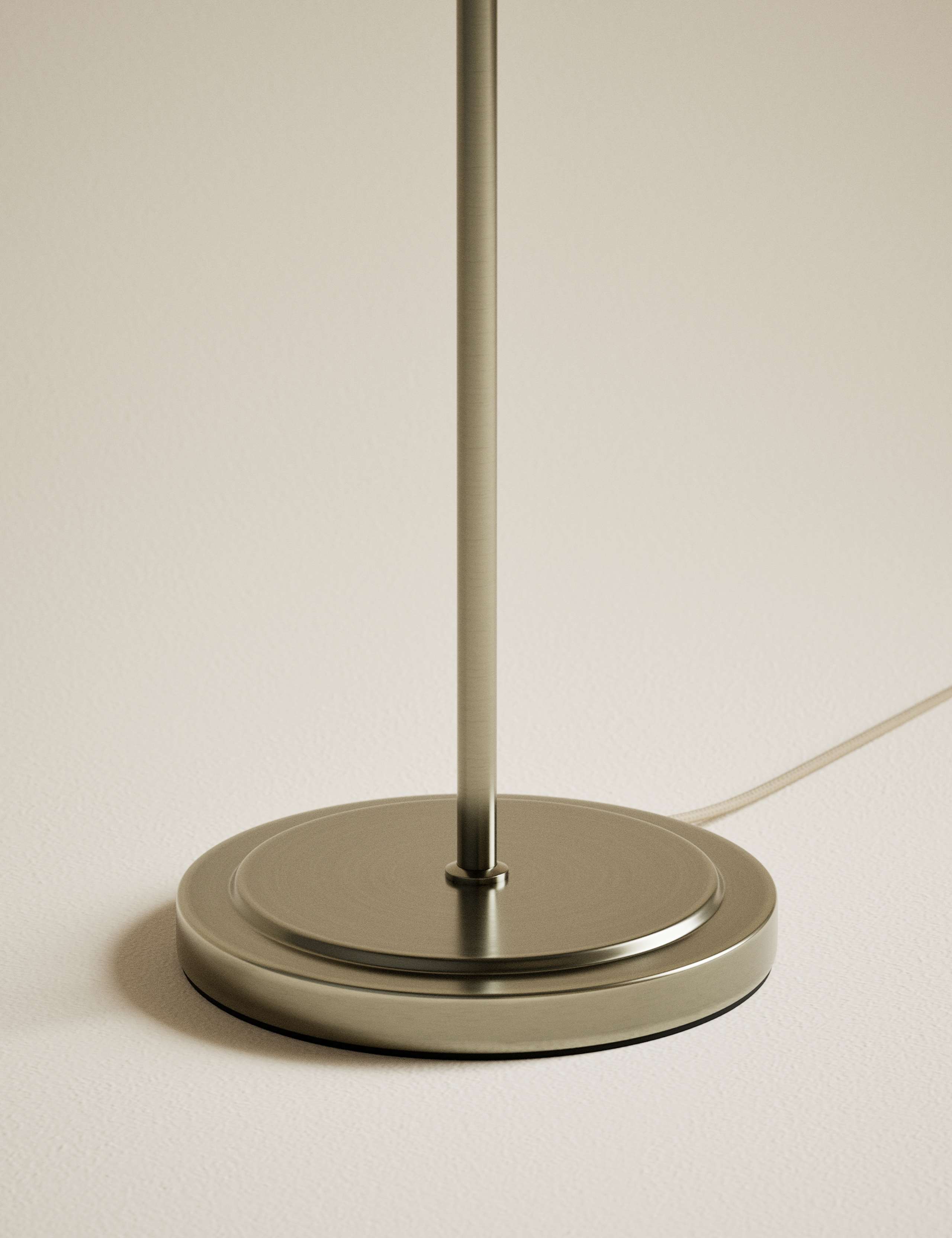 Scallop pleated shade brass base floor lamp (British brand)