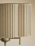 Scallop pleated shade brass base table lamp, imported from the UK