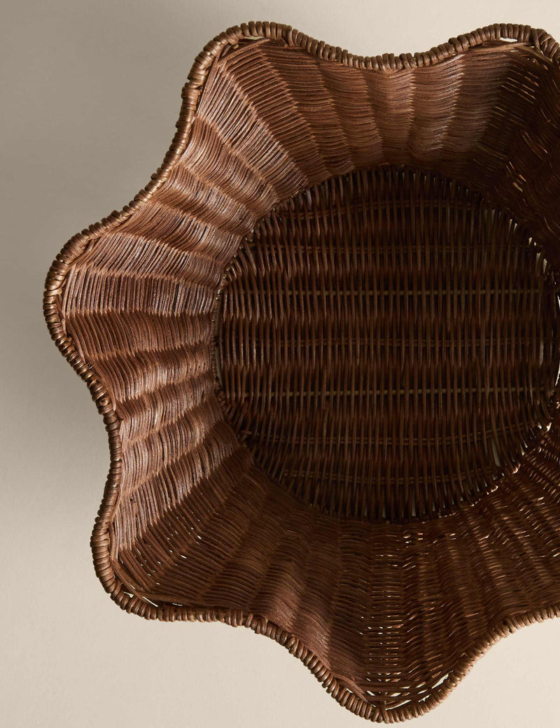 Scallop Rattan Bowl Decorative Storage 35 cm (British brand)