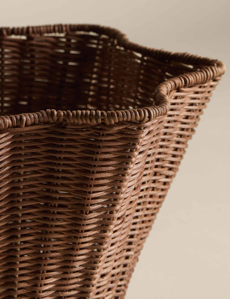 Scallop Rattan Bowl Decorative Storage 35 cm (British brand)