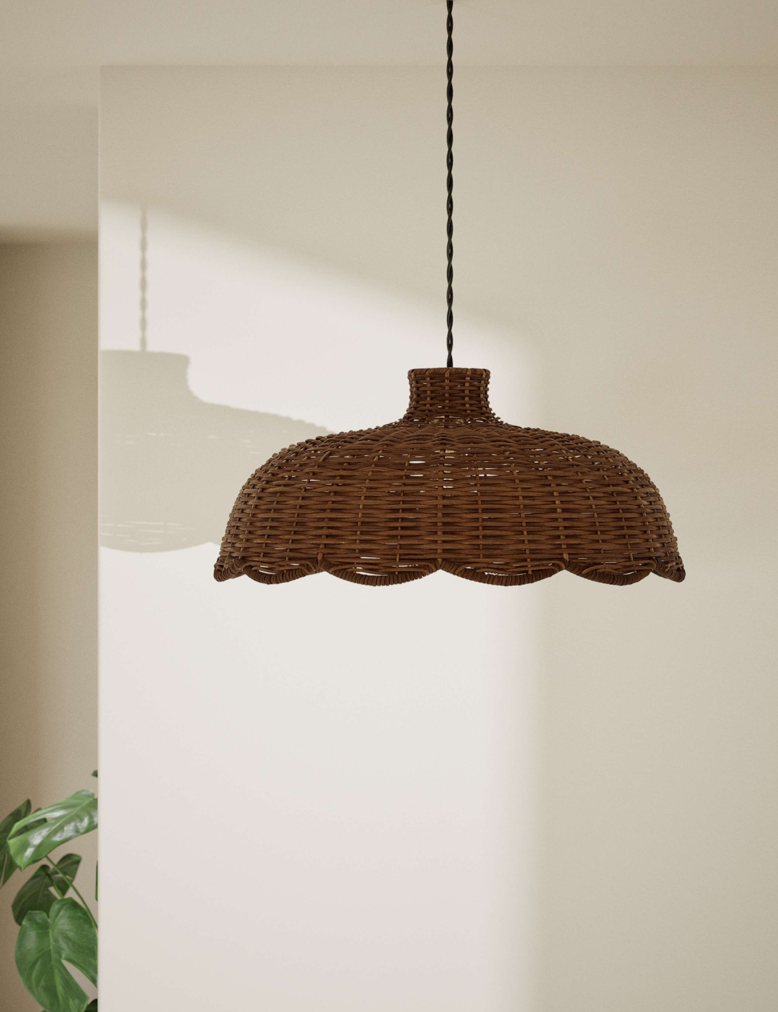 Scallop rattan shade 180cm tall, imported from the UK