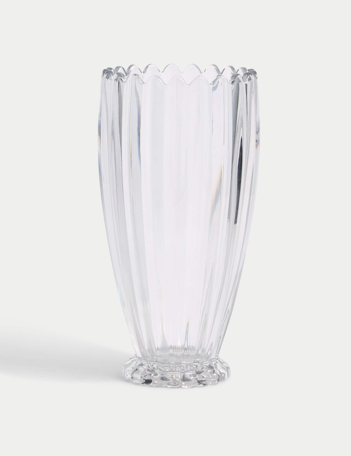 Scallop Tapered Glass Vase