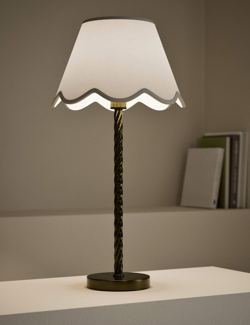 Scallop trim lamp shade 16cm height conical fabric - British product