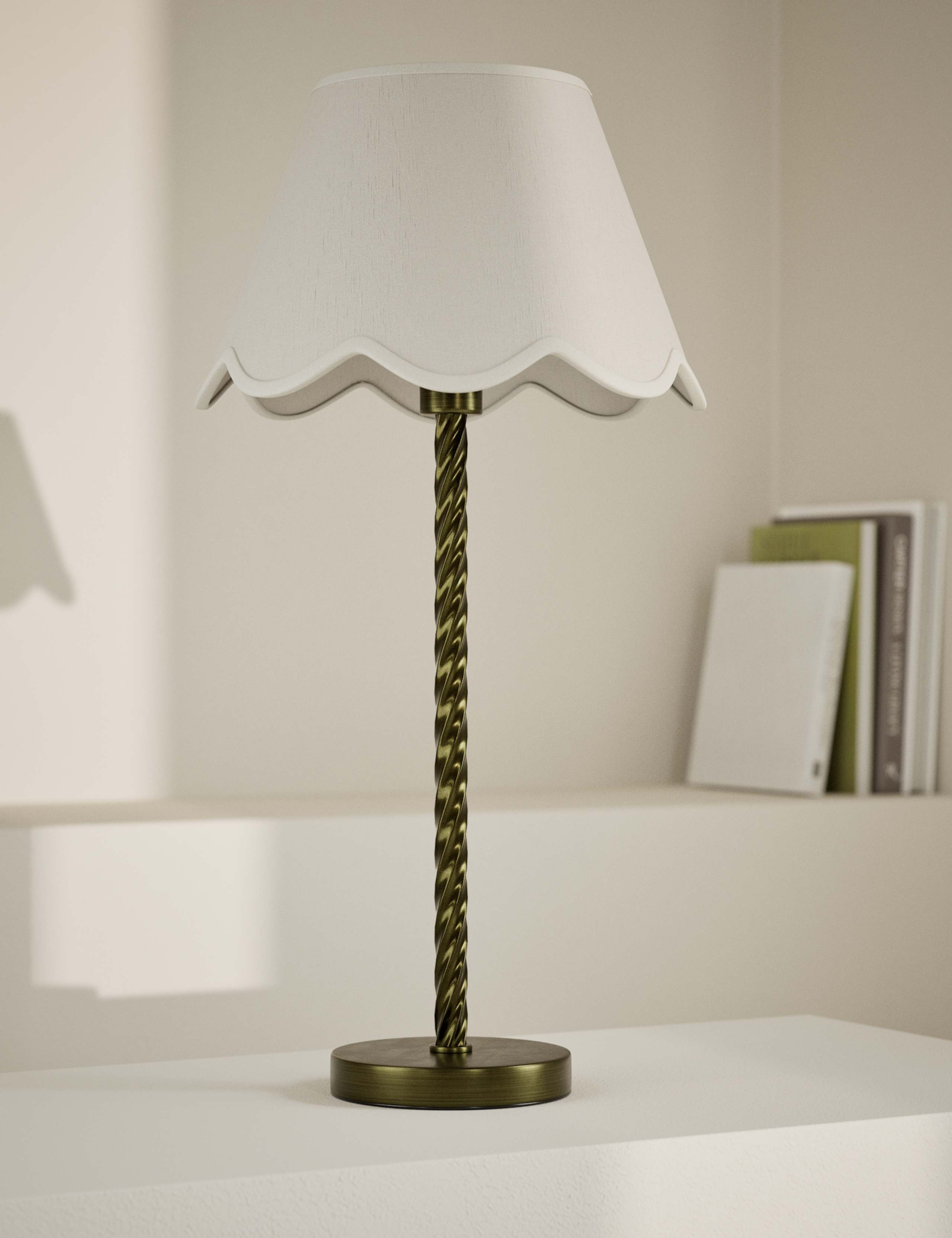 Scallop trim lamp shade 16cm height conical fabric - British product
