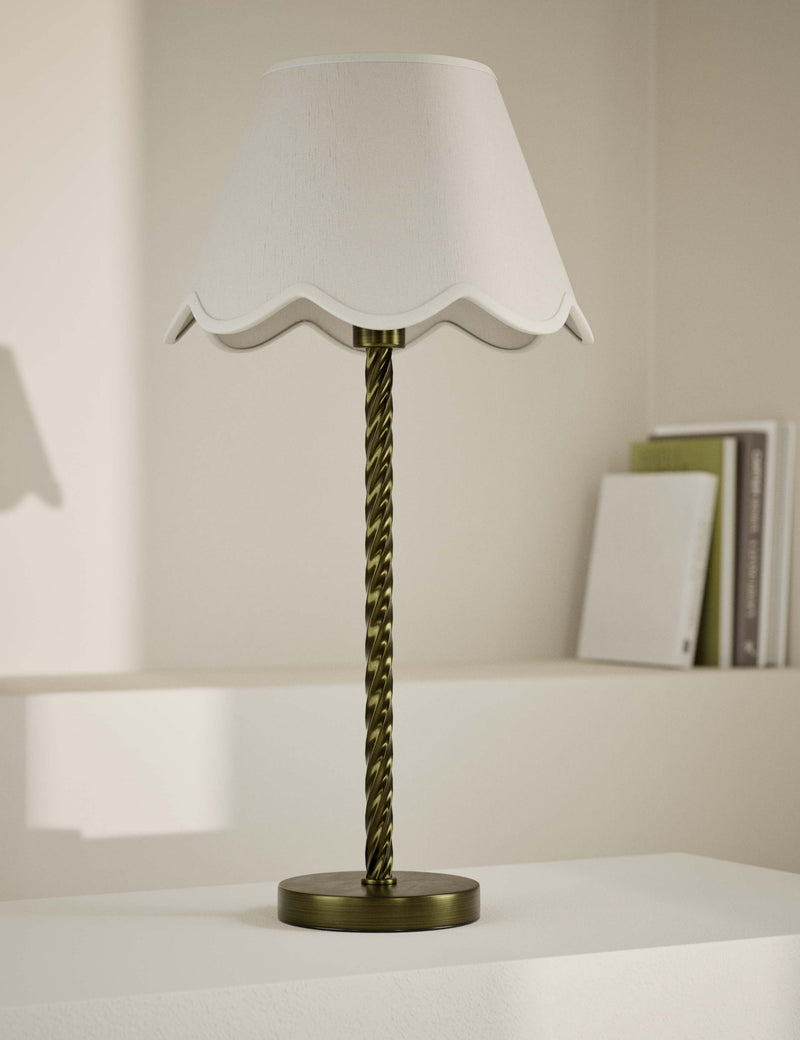 Scallop trim lamp shade 16cm height conical fabric - British product