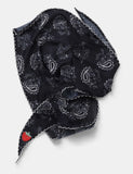 Scallop edge Paisley scarf with strawberry patches (British brand)
