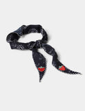 Scallop edge Paisley scarf with strawberry patches (British brand)