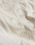 Schiffli embroidered panel bedding set with linen cotton blend, UK version