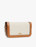Tommy Hilfiger Script Canvas cross body bag with leather trim, UK version