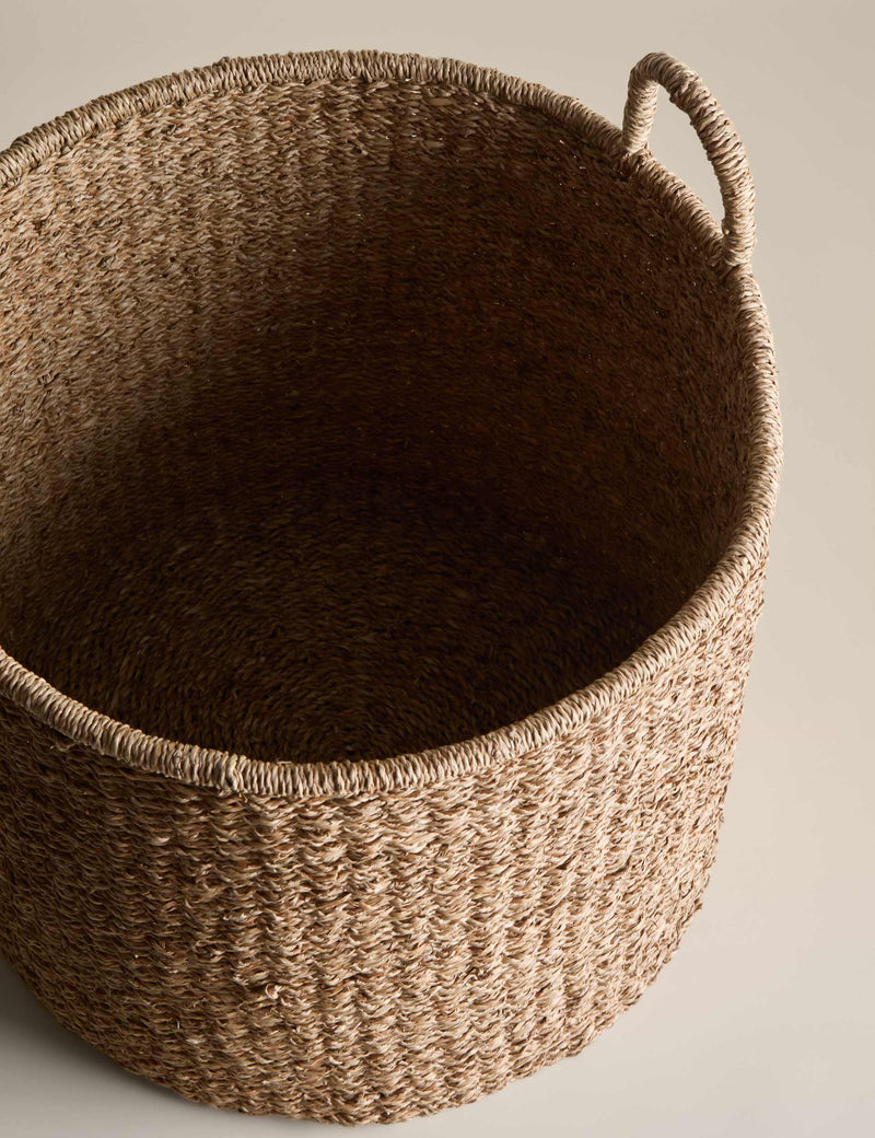 Seagrass large round storage basket, imported from the UK