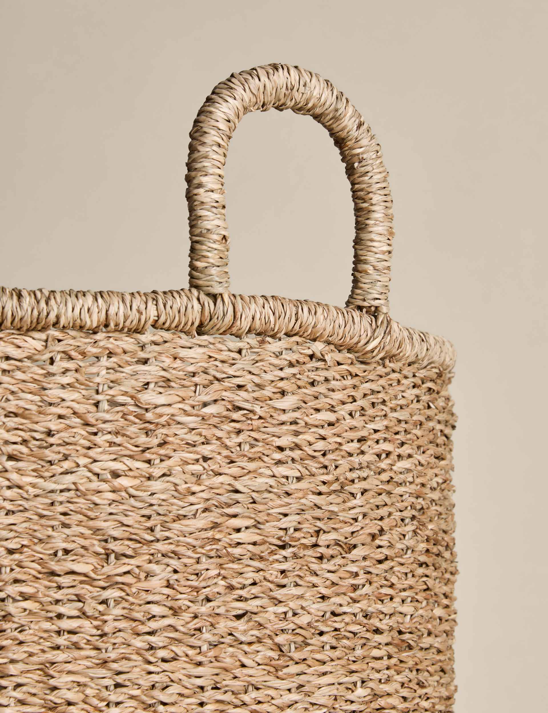 Seagrass large round storage basket, imported from the UK