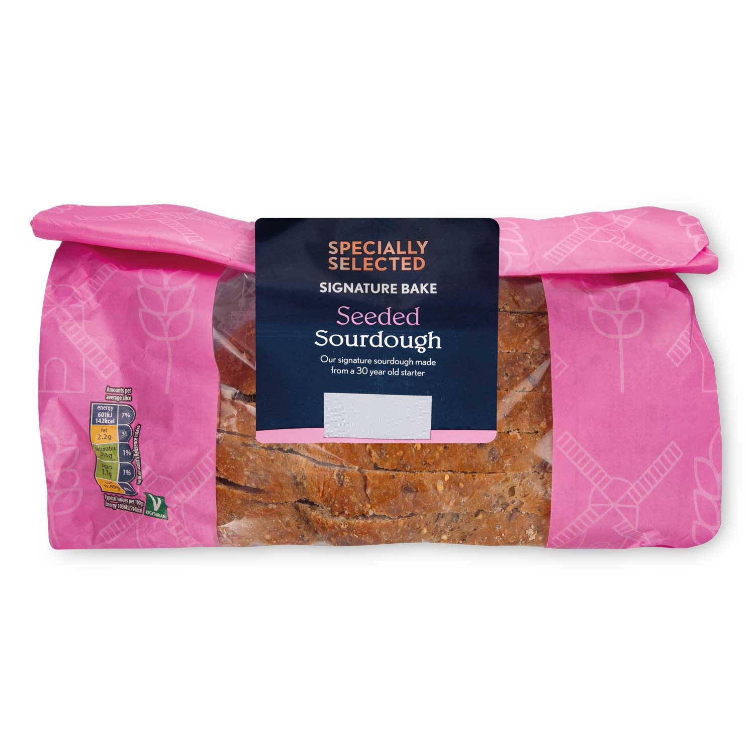 Seeded sourdough sliced loaf, imported from the UK