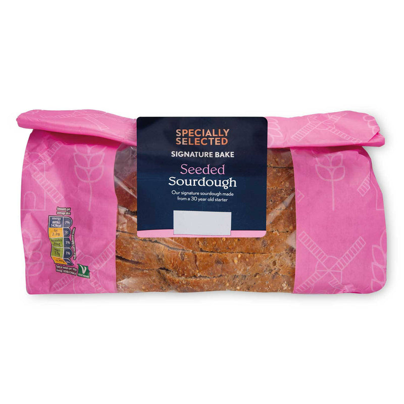 Seeded sourdough sliced loaf, imported from the UK