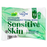 Sensitive facial wipes re-sealable pack, imported from the UK