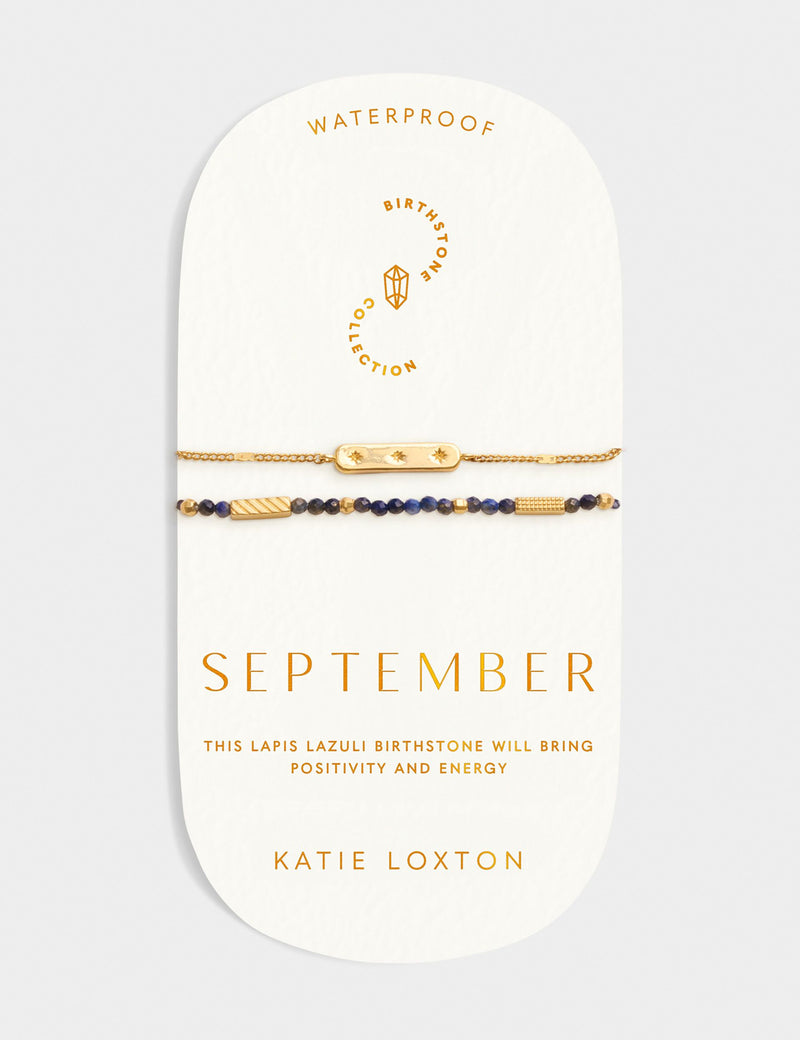 Katie Loxton waterproof birthstone bracelet lapis lazuli - British product
