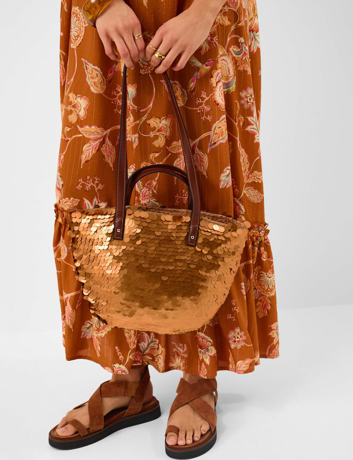 Accessorize sequin cross body basket bag, imported from the UK