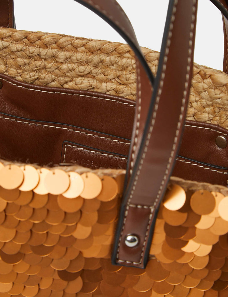 Accessorize sequin cross body basket bag, imported from the UK