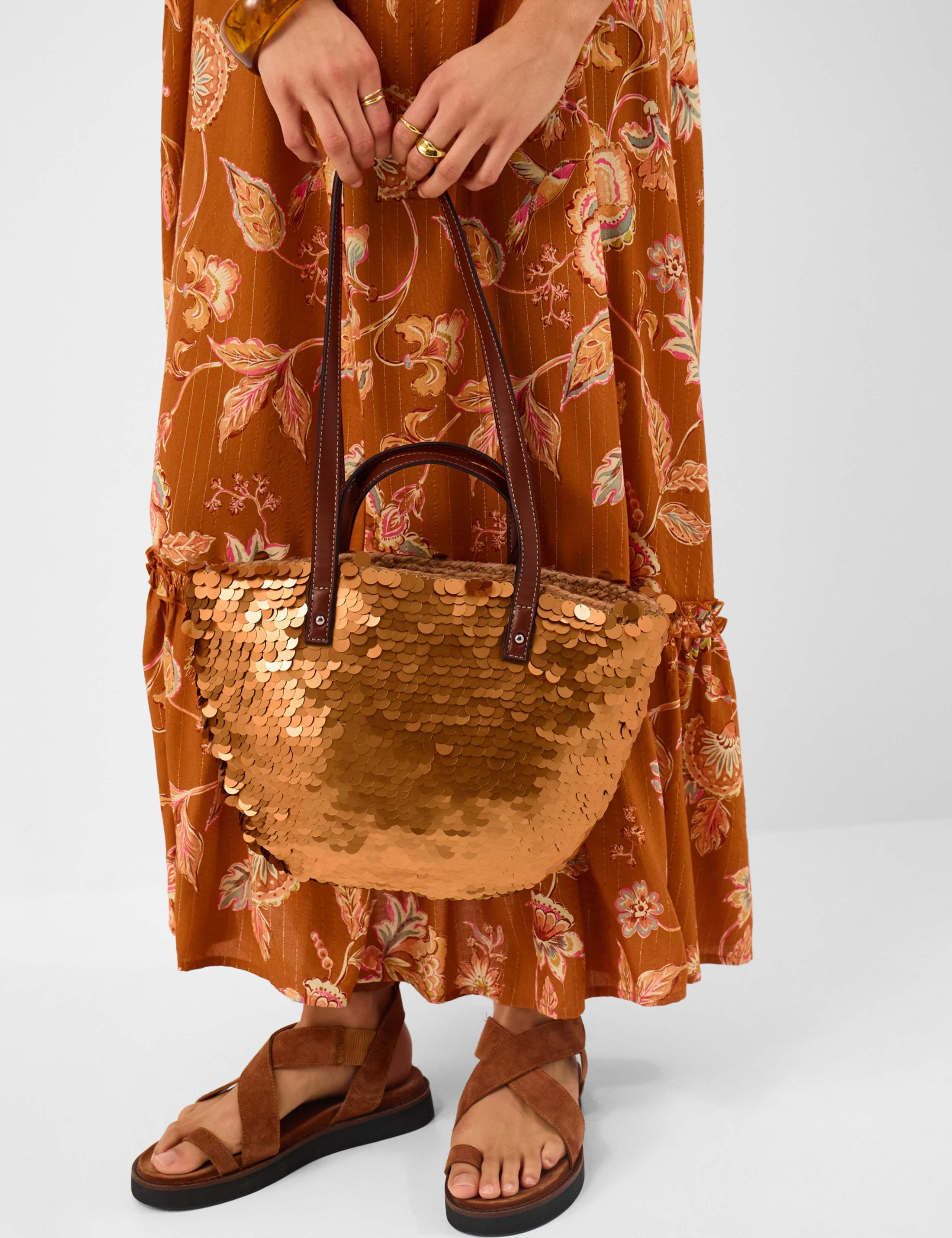 Accessorize sequin cross body basket bag, imported from the UK