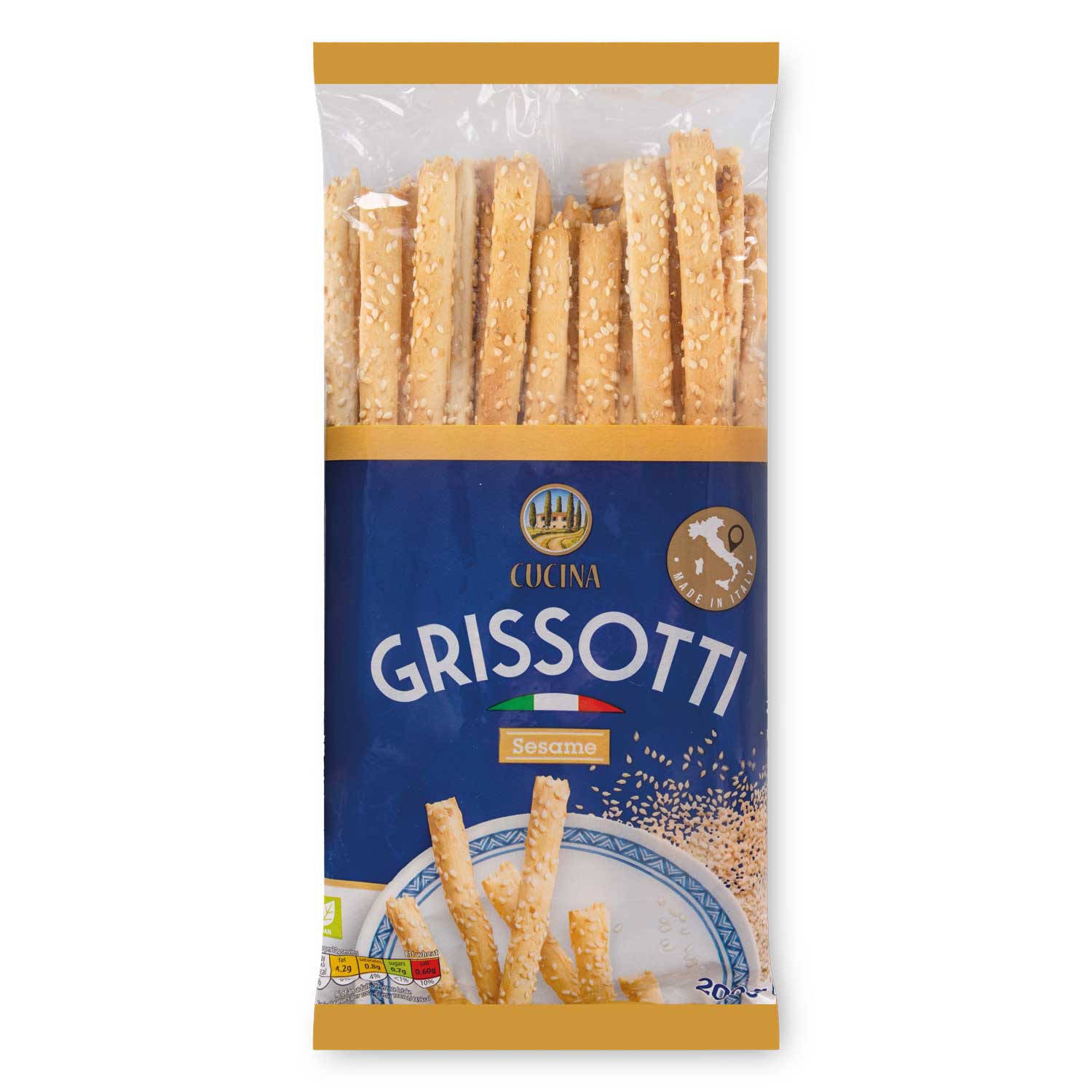 Cucina Sesame snack range dairy-free, imported from the UK