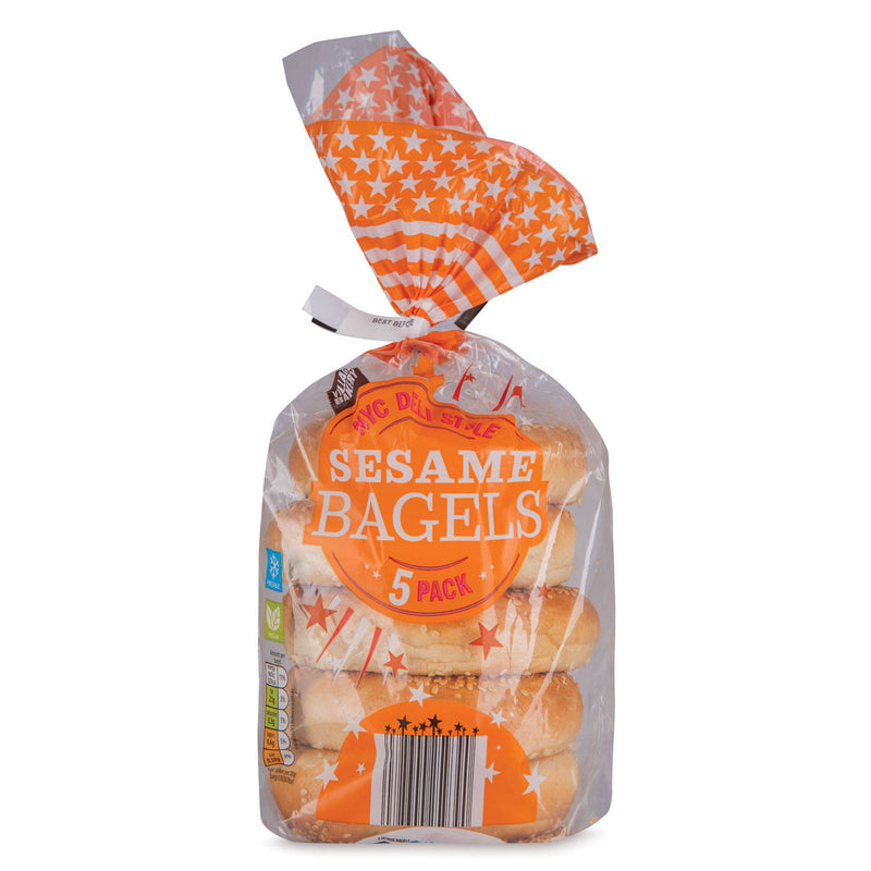 Sesame bagels 5 pack, imported from the UK