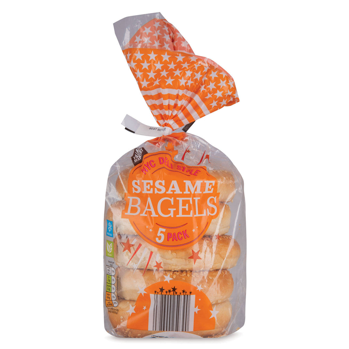 Sesame bagels 5 pack, imported from the UK