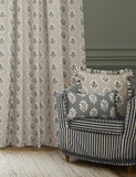 Sanderson Sessile Leaf Pencil Pleat curtains, imported from the UK