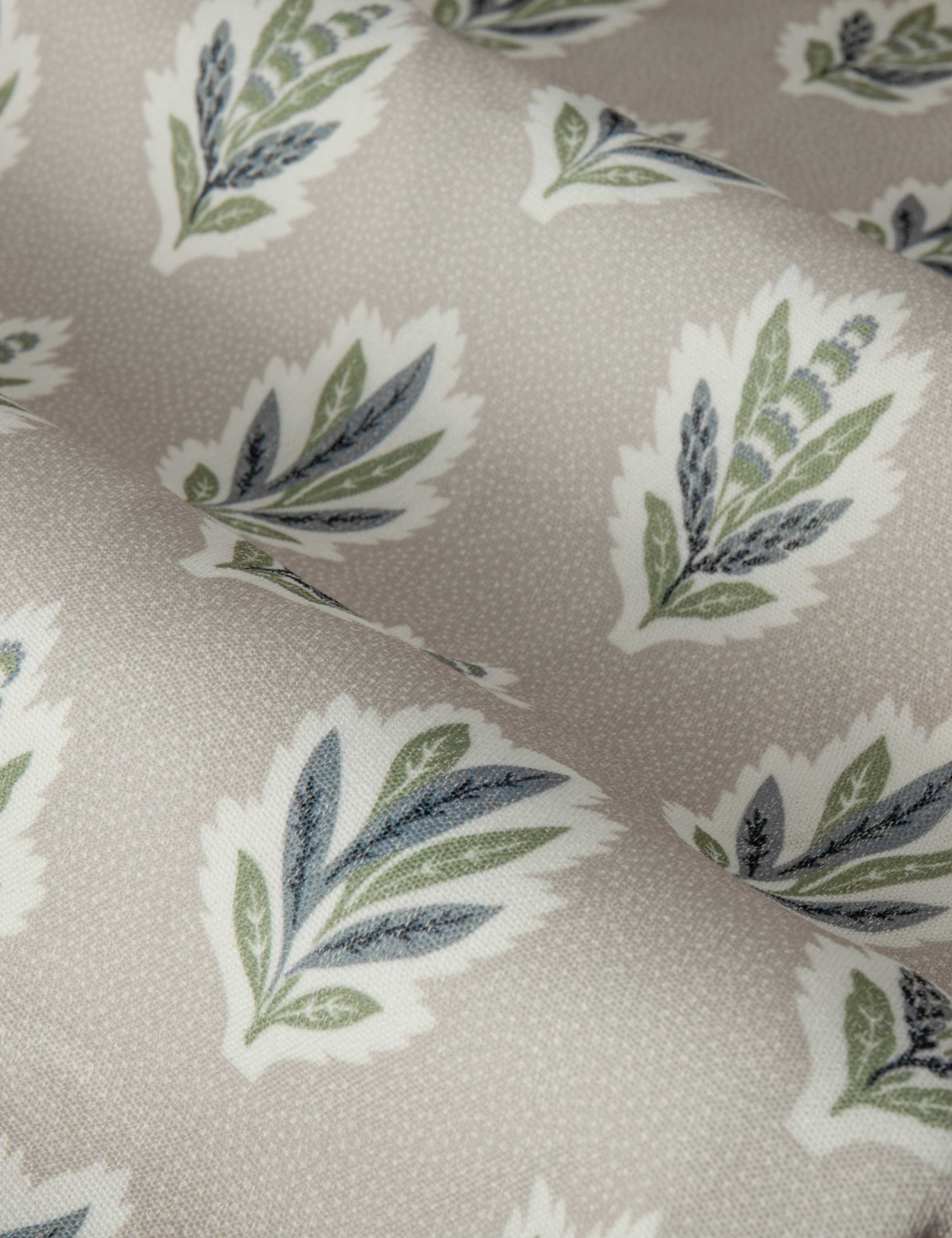 Sanderson Sessile Leaf Pencil Pleat curtains, imported from the UK