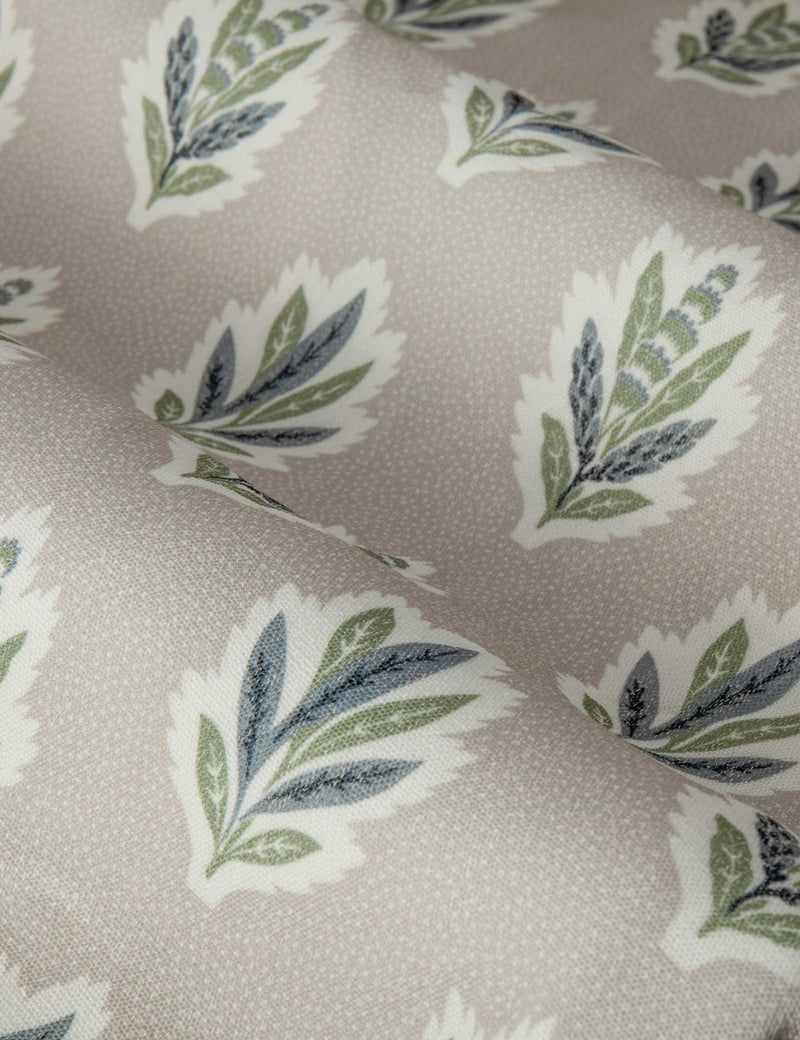 Sanderson Sessile Leaf Pencil Pleat curtains, imported from the UK