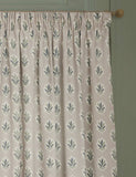 Sanderson Sessile Leaf Pencil Pleat curtains, imported from the UK