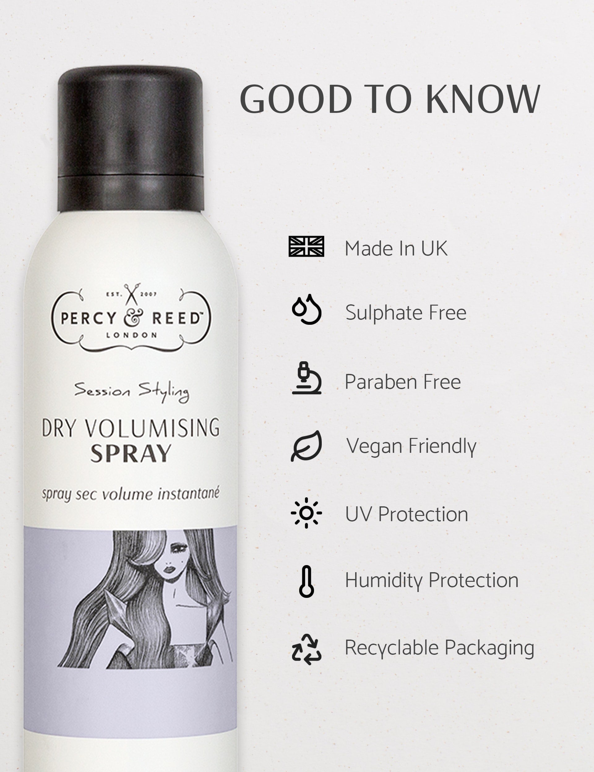 Percy & Reed Trockenspray für Volumen 200ml (britische Marke)