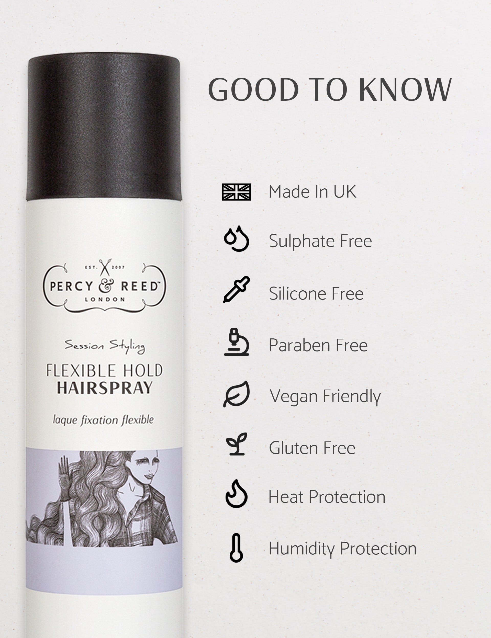 Percy & Reed Session Styling Flexible Hold Hairspray 250ml (British brand)