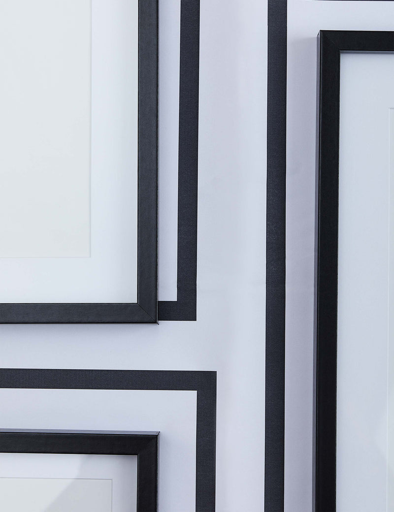 Set of 11 wood photo frames in multiple sizes (British brand)