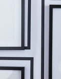 Set of 11 wood photo frames in multiple sizes (British brand)
