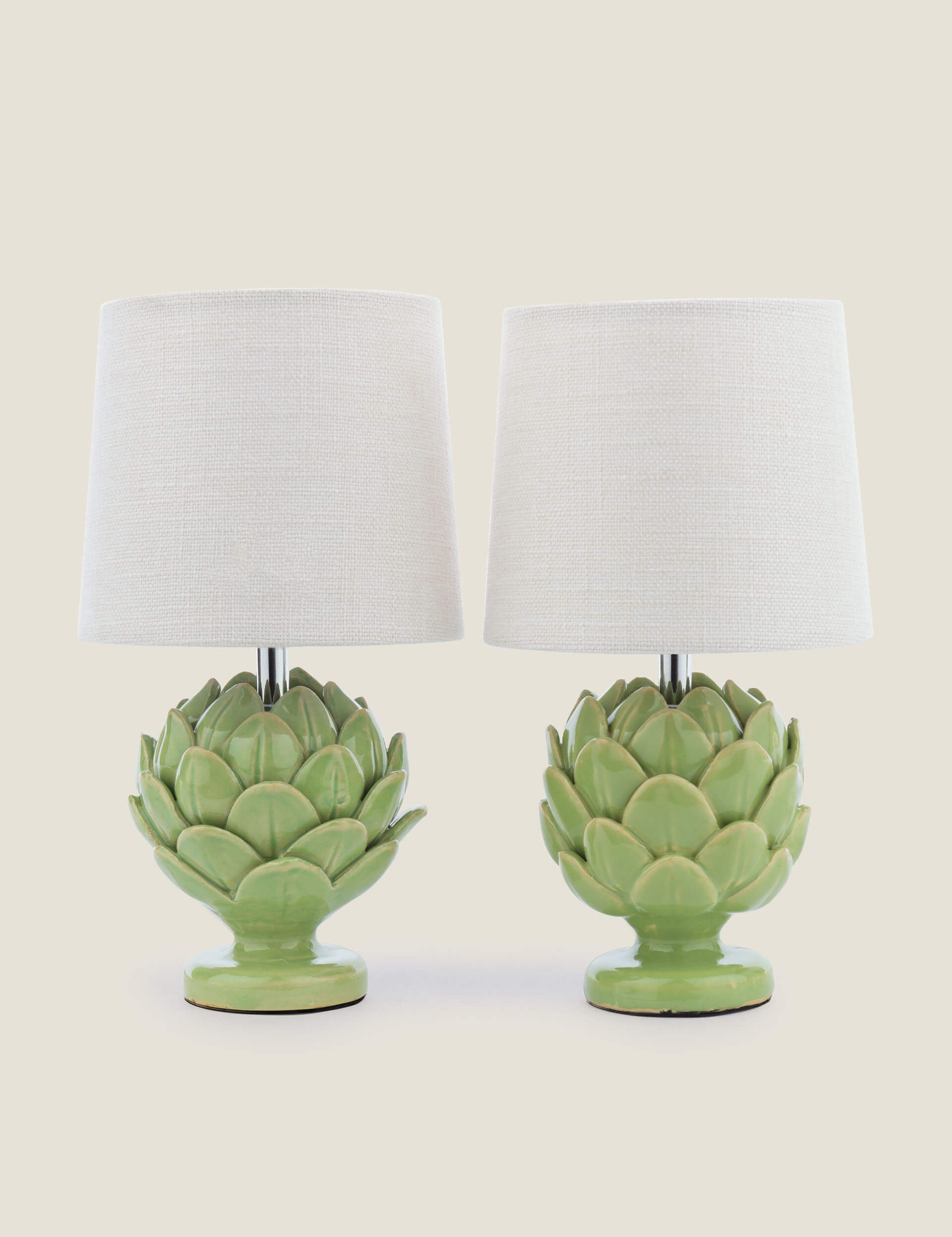 Laura Ashley artichoke ceramic table lamp set, UK version