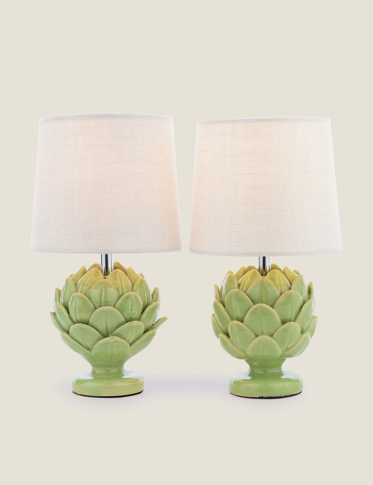 Laura Ashley artichoke ceramic table lamp set, UK version
