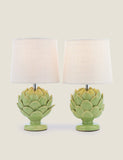Laura Ashley artichoke ceramic table lamp set, UK version