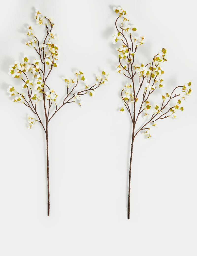 Set of 2 artificial cherry blossom stems 100 cm long (British brand)
