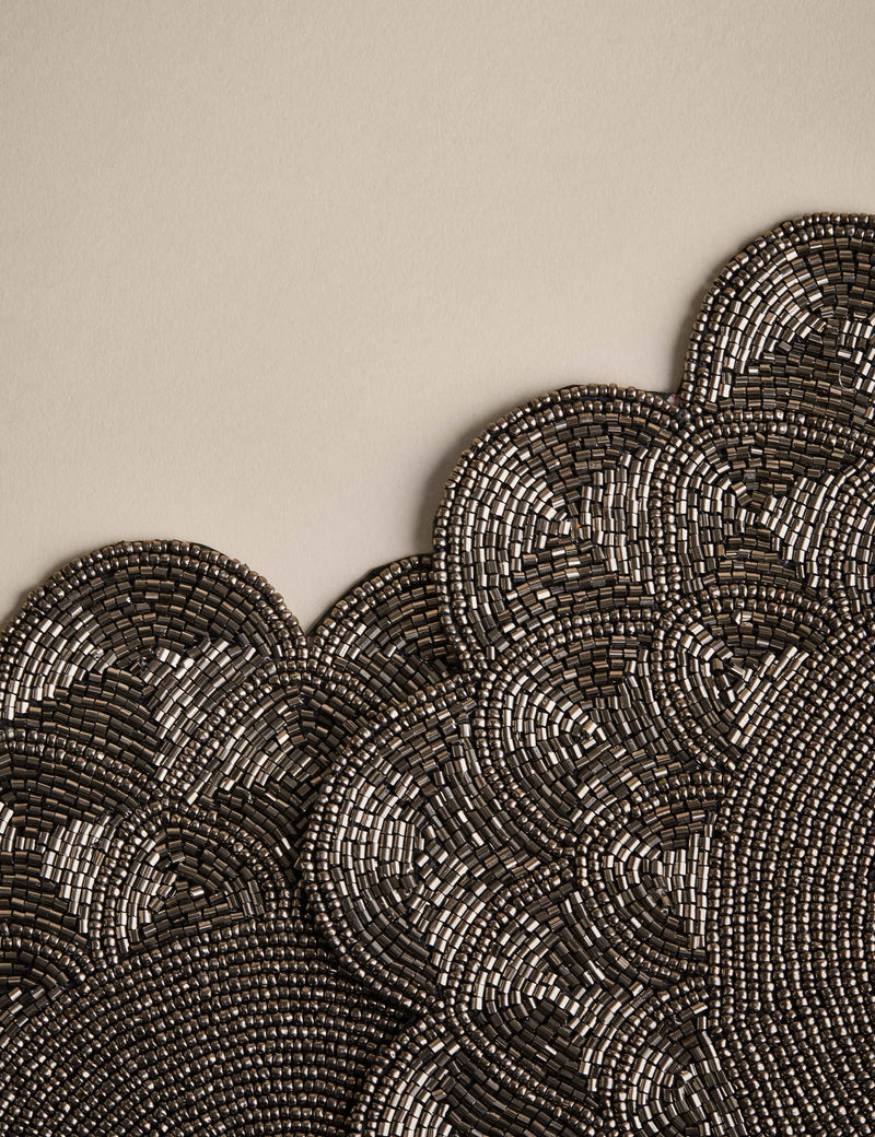 Set of two beaded scallop placemats (British brand)