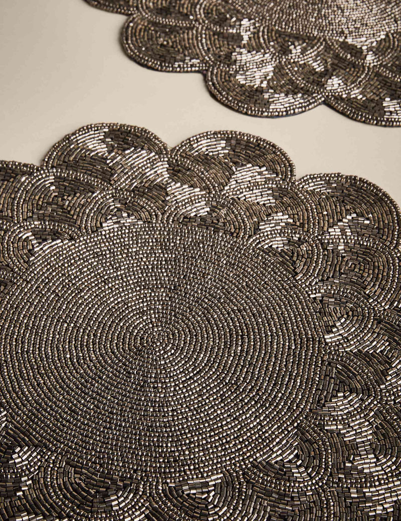 Set of two beaded scallop placemats (British brand)