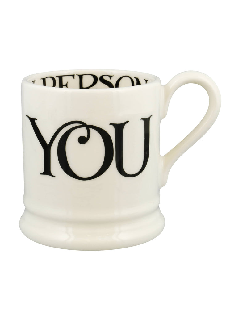 Emma Bridgewater Black Toast You & Me half-pint mugs (British brand)