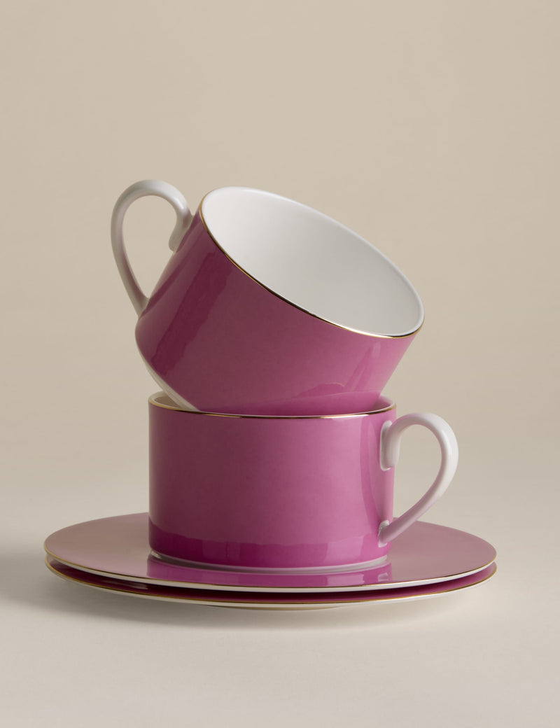 Bone china cups and saucers set from a British brand