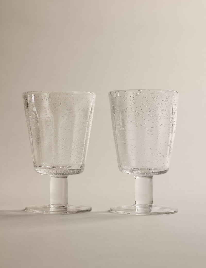 Bubble wine glasses set of 2 with captured bubbles, UK version