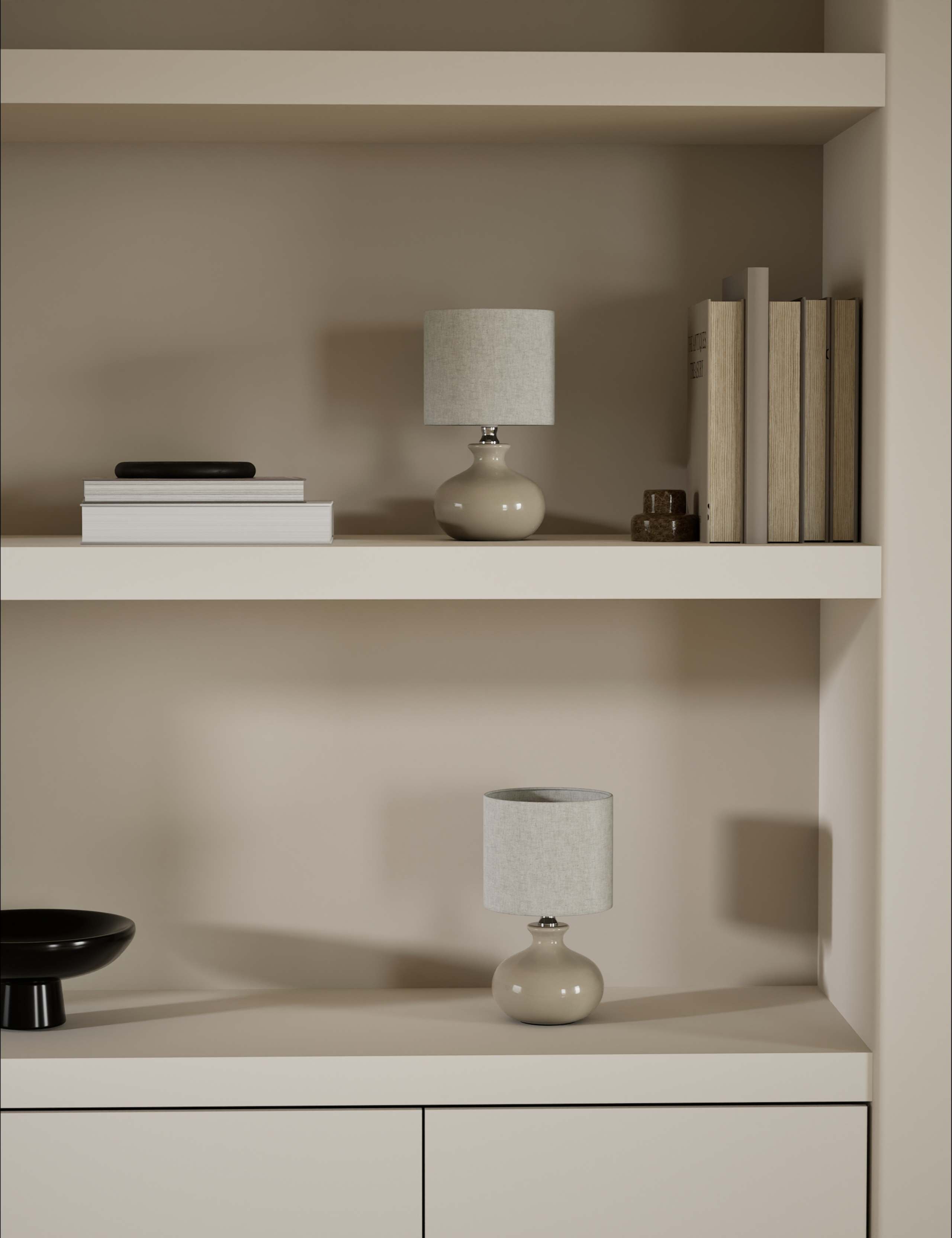 Set of 2 ceramic small table lamps, UK version