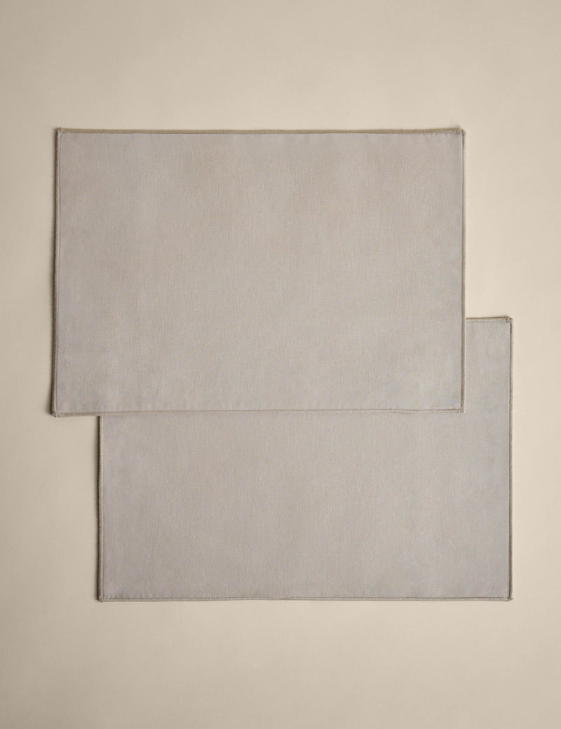 Cotton linen embroidered edge placemats set of 2, UK version