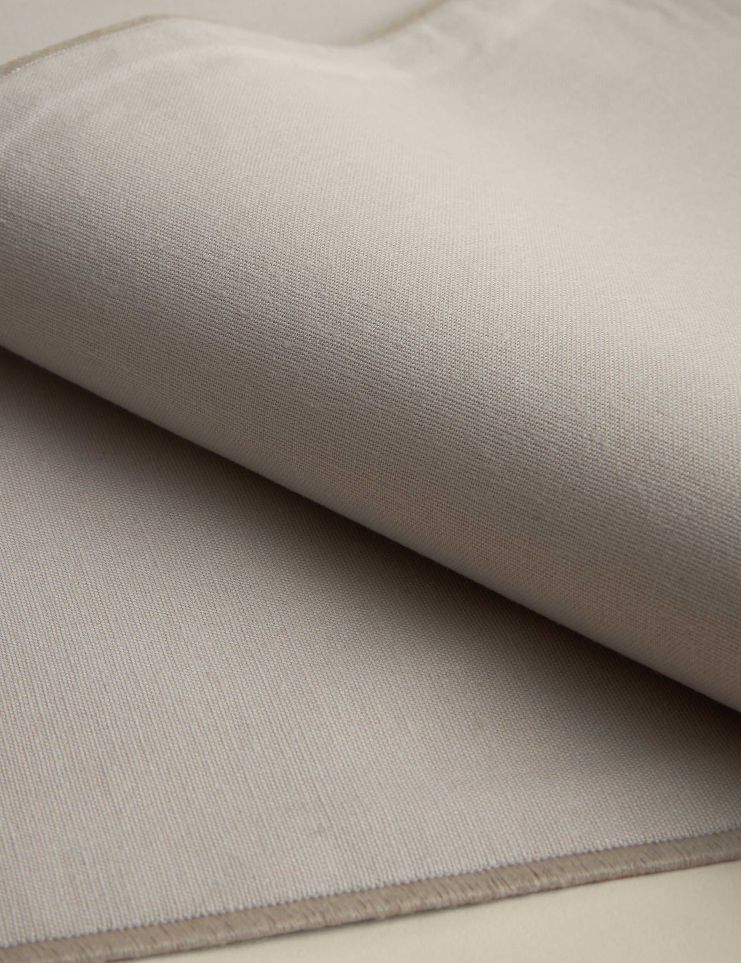 Cotton linen embroidered edge placemats set of 2, UK version