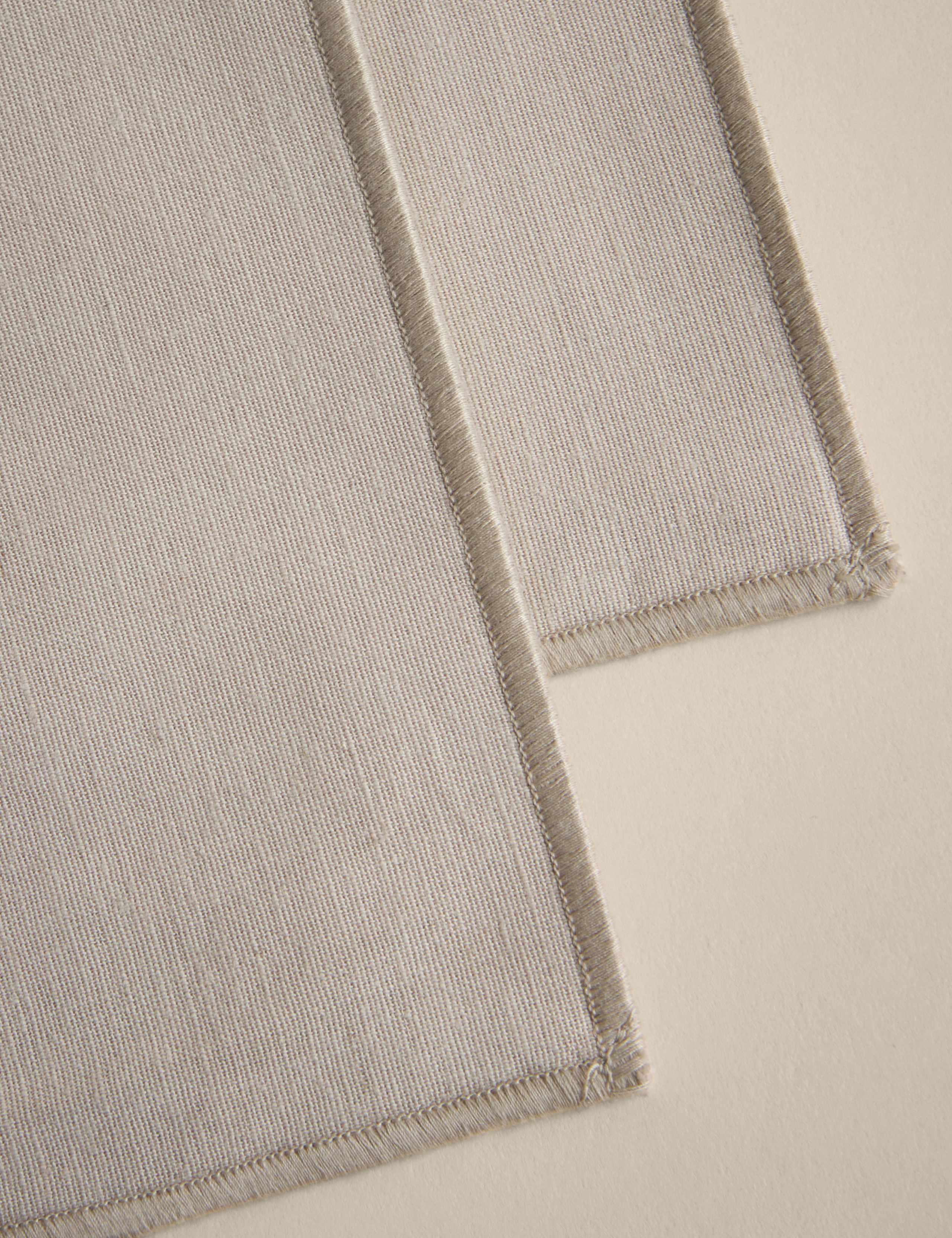 Cotton linen embroidered edge placemats set of 2, UK version