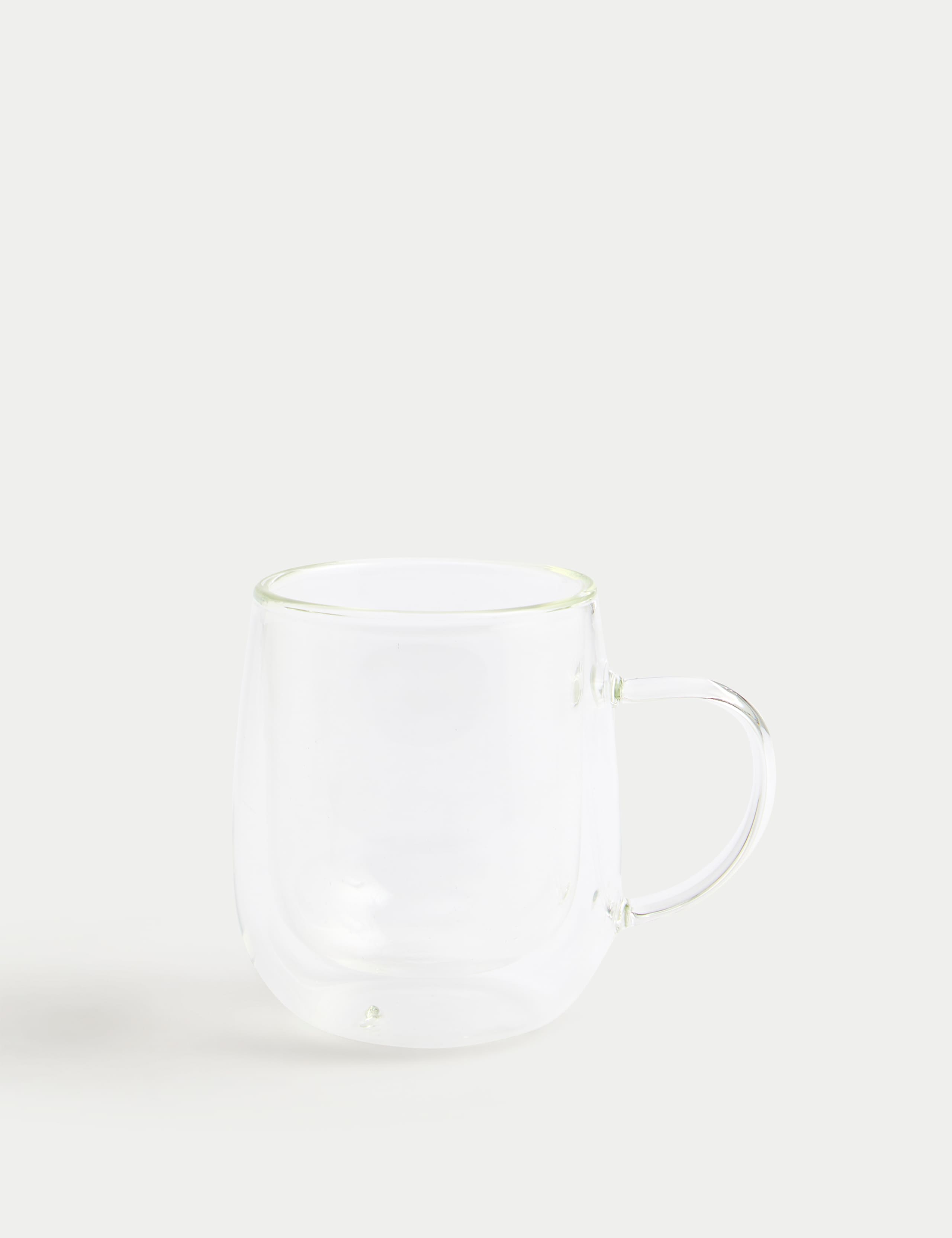 Set of 2 double wall glass mugs 265ml, UK version