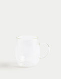 Set of 2 double wall glass mugs 265ml, UK version