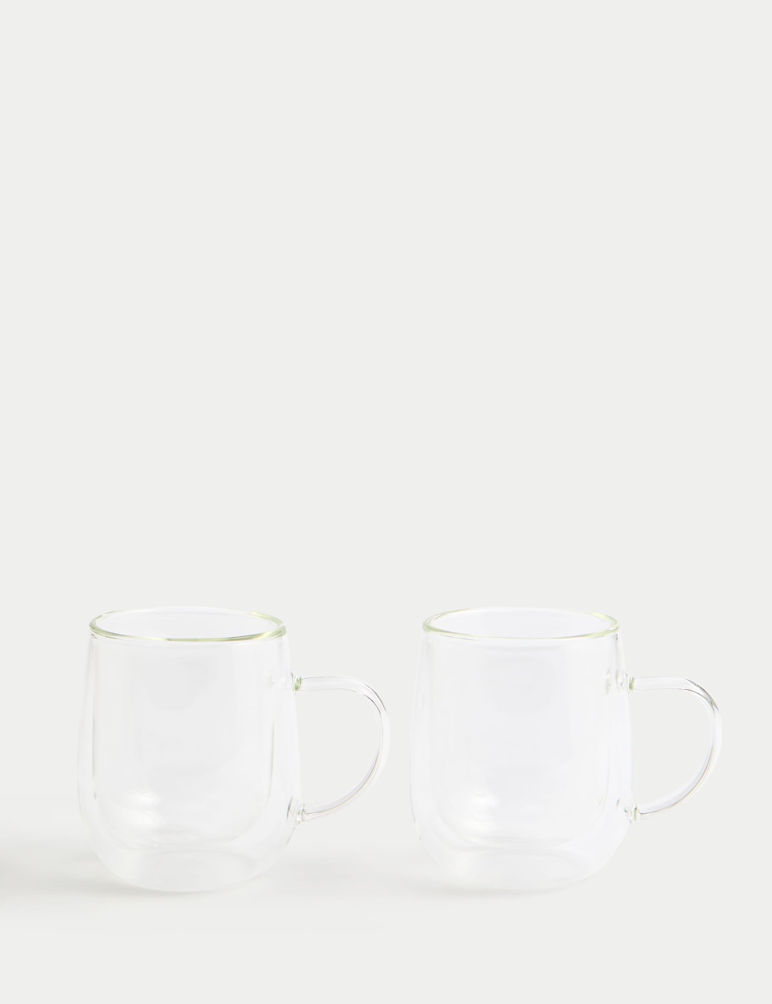 Set of 2 double wall glass mugs 265ml, UK version