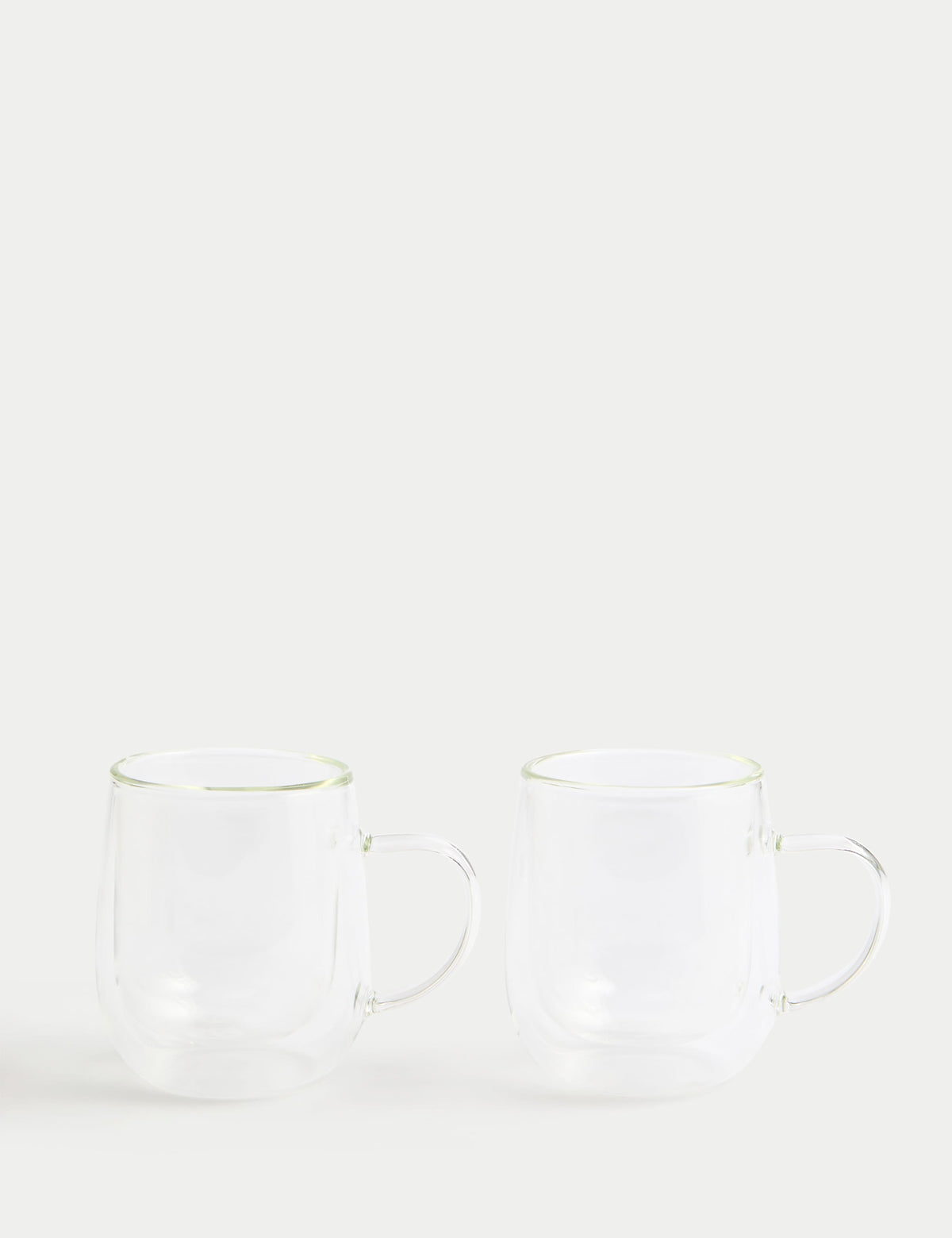 Set of 2 double wall glass mugs 265ml, UK version
